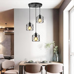 Joyinled 3-lichts metal pendant light, pendant light for kitchen, dining room, ceiling light, E26 fitting, adjustable height