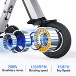 TopMate ES35P 3-wheel electric folding scooter with backrest, removable 36V battery, reverse gear for adults, suitable for commuting