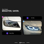 2 PCS AKD Auto Styling for BMW E90 2005-2012 320i 325i 318i DRL Turn signal High beam Angel Eye Projector Lens