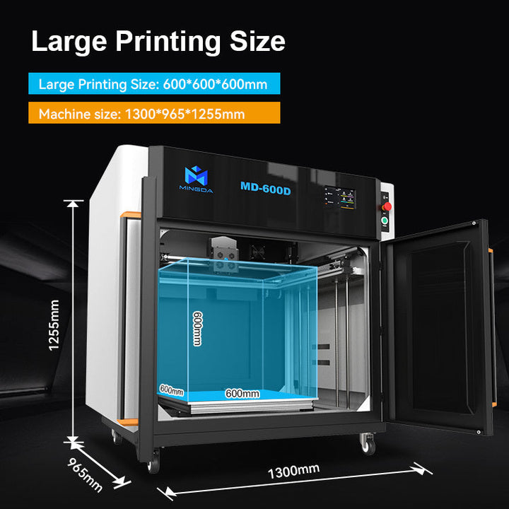 MINGDA 3D MD-600D large format special offer carbon fiber industrial PLA 3D-printer Grootste filament high speed