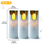 Modern European Mini LED Koude White Rookvrije Gebedskaarsen Electronic Music Handheld Kaarslamp Nacht Church