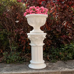 Elegant White resin Romeinse Griekse Kolomsculpturen-Durable Vrijstaand outdoor/indoor Garden Decor wedding Evenement Use Lightweight
