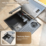 Verborgen spoelbakken STAINLESS STEEL kitchen faucet small single sink with deksel sink balkon garden camper huishouden