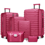 Amerikaans warehouse, high-quality luggage, fabrieksproduct, suitable for gezinnen, 6-piece kofferset, suitable for luchtvaartmaatschappijen, langdurig use, schoolreizen.
