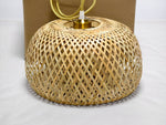 Handmade Chinese woven bamboo pendant light for farmhouse-style music restaurant, small living room or tea house, bamboo E27 pendant light