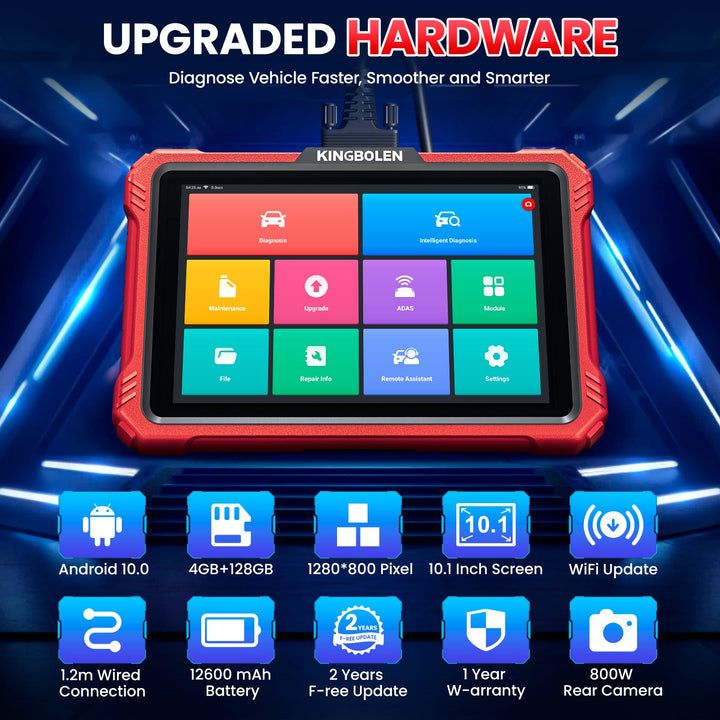 KINGBOLEN K10 Elite CAN FD DOIP All-System OBD2 Automotive Scanner with Topology Map and ECU Coding