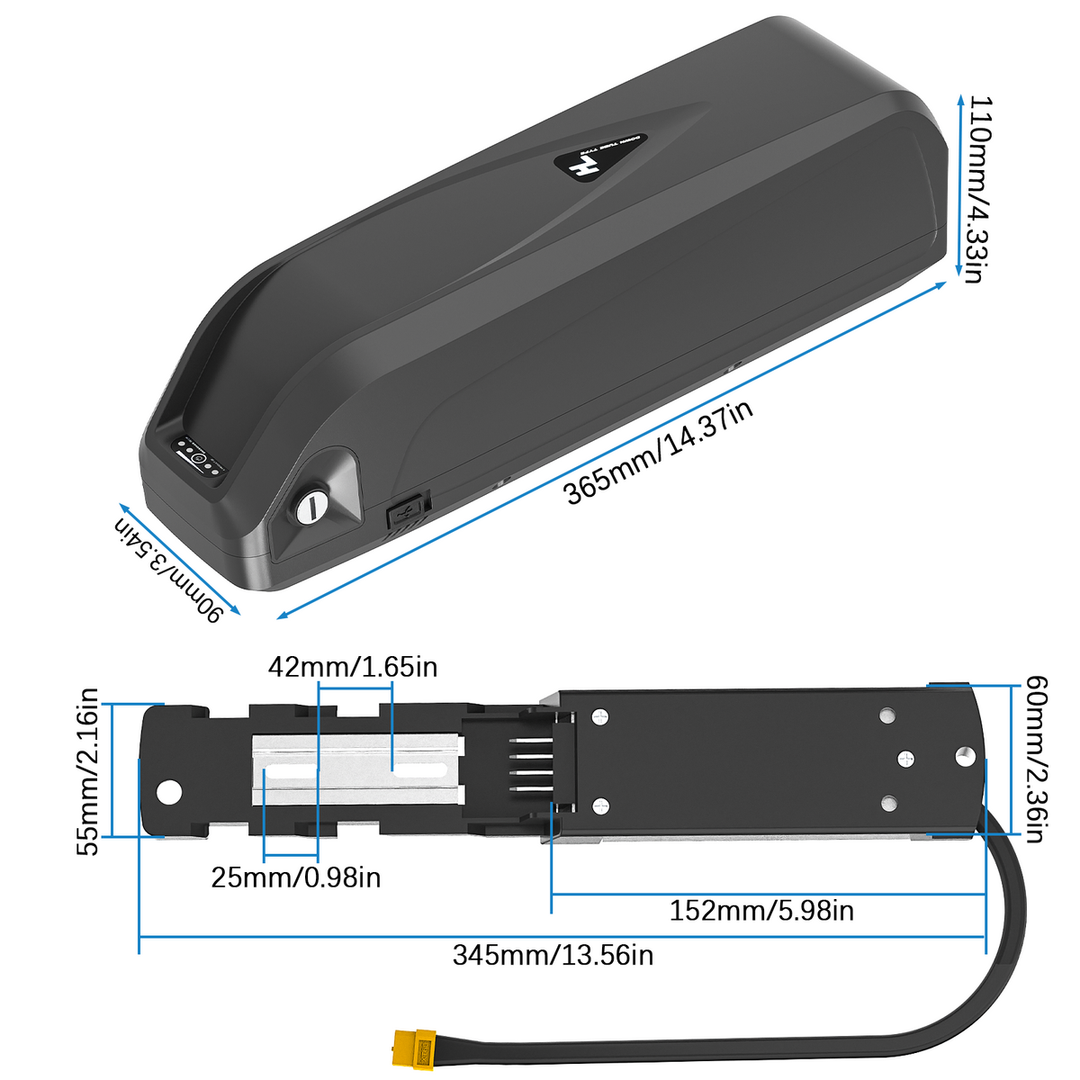 48V 20Ah Onderbuis EU stock Fabrieksgroothandel E-Bike battery Pack 36V 48V 52V Hailong Electric Ebike battery for electric bicycle