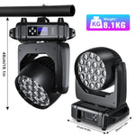 19x15W LED Moving Head light with RGBW-beamkleur and zoom-effect for clubs, bars, DJ's and discotheken