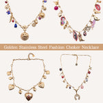 CUCOCUCA YXQ 53 Long-Lasting Shine Gold brushed stainless steel fine chain necklace