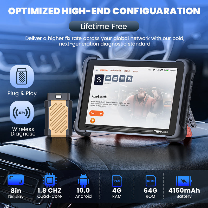 THINKCAR 689BT bidirectional Auto OBD2 Scanner full system CAN FD DoIP 34 Reset lifetime free updates automotive diagnostics 