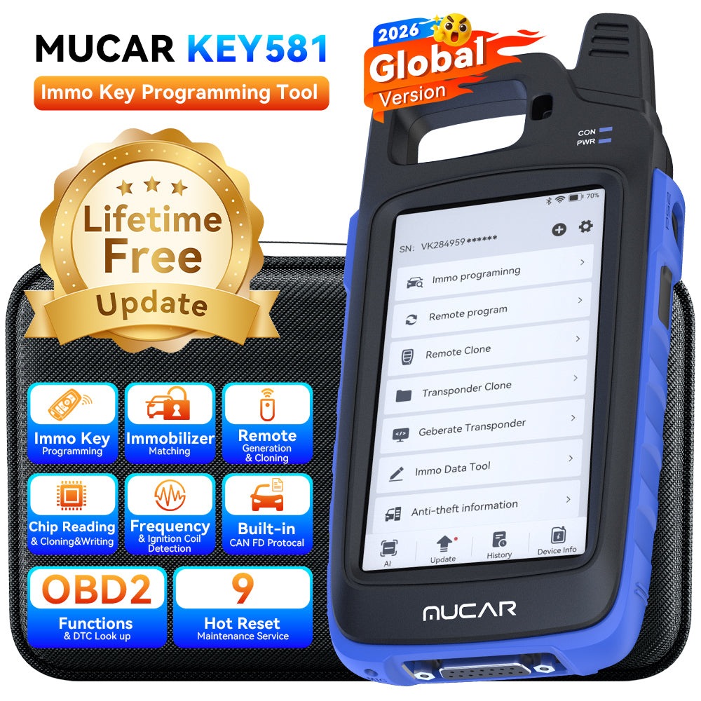 MUCAR KEY581 Sleutelprogrammerings- and immobilisator-tool IMMO key Leren 9 Reset lifetime free updates Chip Lezen Klonen CAN