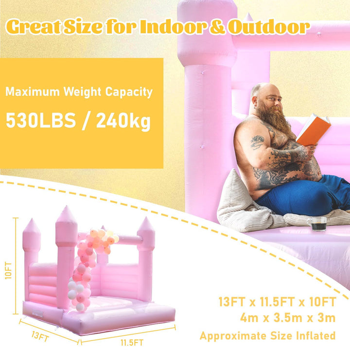 13x11.5x10FT commercial PVC pink bounce house inflatable bounce house outdoor for adults and kids with blower