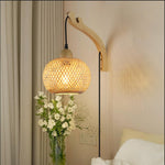 Rustieke Boerderij Retro Bamboo Geweven E27 Wall light Led Round Kap For Indoor Home Decor For living room Bedroom kitchen