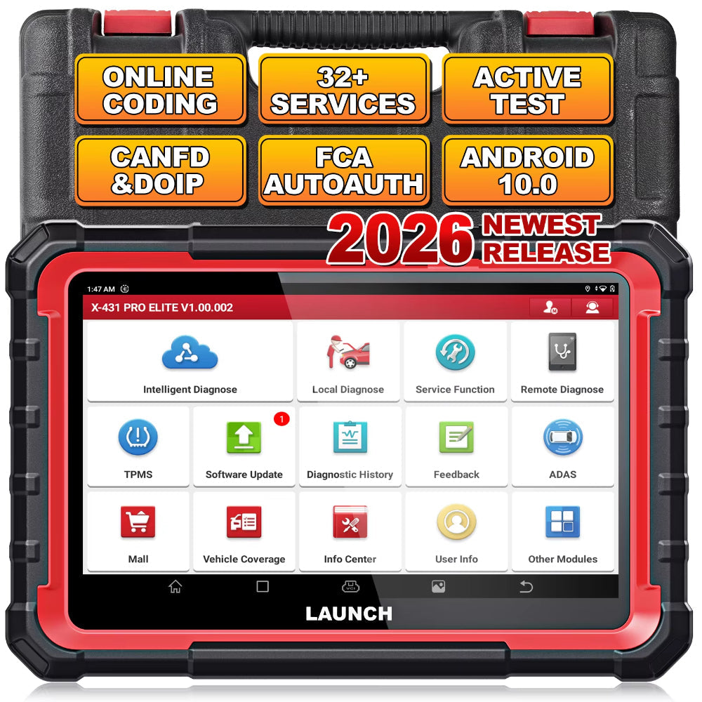 LAUNCH X431 PRO ELITE diagnostic full system 32 reset functions CAN FD DOIP coding X-431 V Platform Flagship level