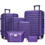 Elegant black design luggage set 6-piece ABS hard-shell luggage with TSA-locks, products from Chinese factory for on travel