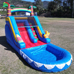 21x9x12FT commercial PVC Inflatable Slide for adults and Kids, outdoor, Garden, Inflatable Water slide with Splash pool, Blower