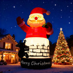 20/26/33ft Giant Inflatable Santa Claus with Chimney for Garden and Lawn Holiday Decor