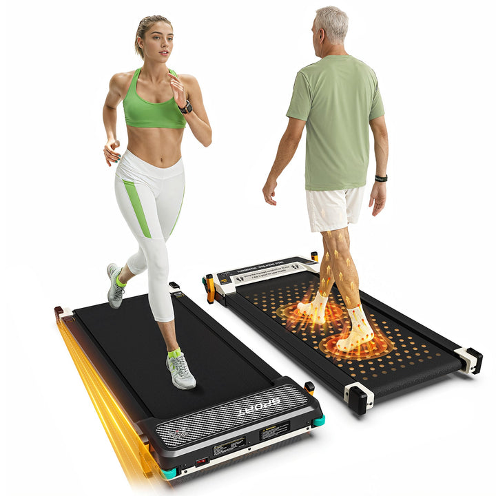 EU Stock 2-in-1 unique portable Under-desk Treadmill with 2,5PK and LED display, Electric massage function for space-saving