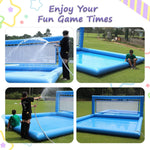 33ft Inflatable Volleybalveld Pool blue Beachwater Volleybal Netto Veld With Luchtpomp For Buitensportspel