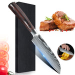 5Inch Santoku knife 7cr17 stainless steel chef cutting Santoku kitchen knives full Tang wooden handle knife