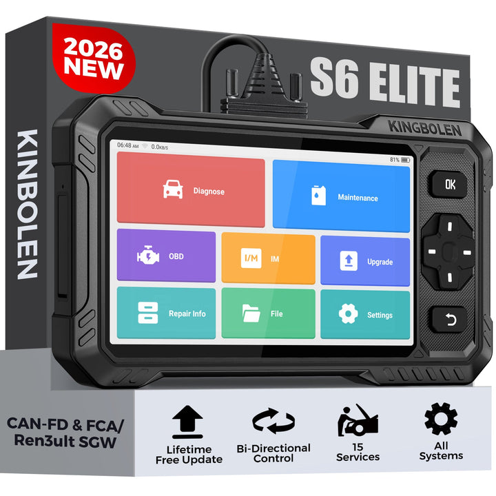 KINGBOLEN S6 ELITE lifetime free bidirectional OBD2 Scanner full-system diagnostics Tool with 15 Resets