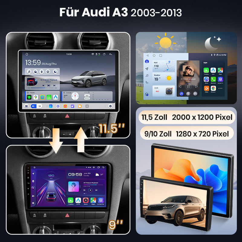 Junsun Car-audio touchscreen wireless Carplay Android Car autoradio for Audi A3 8P 2003-2013 autoradio dvd-player hoofdunit with fan
