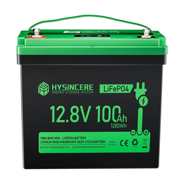 HYSINCERE 12.8V 100Ah Mini Lithium Fosfaat Ion Battery with 6000 cycles For boats, camping, Rvs, enz.