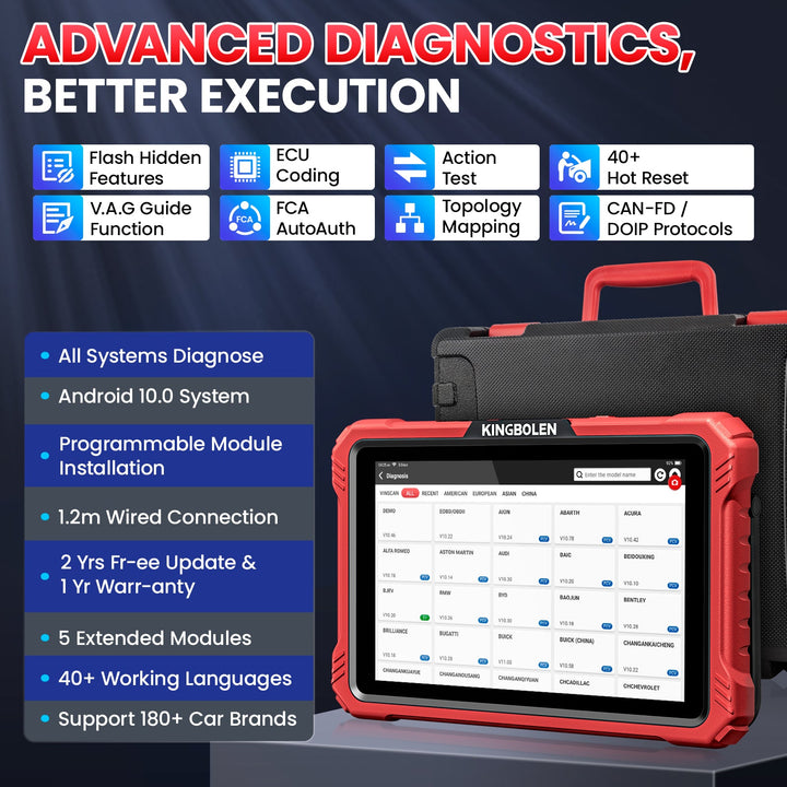 K10 Elite full system Automotive diagnostic tool CAN FD DoIP topology map ECU coding OBD2 Scanner PK ThinkTool