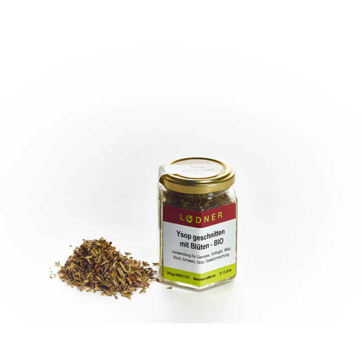 Bio Single Spices & Herbs Dried Ysop Raw Processing Style Cut Ysop Lodner Geschmackswelten Germany 30G/140G