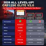 LAUNCH 2026 CRP129E V2.0 OBD2 Scanner Diagnostic tool New Code reader with 12 Resets Lifetime free update
