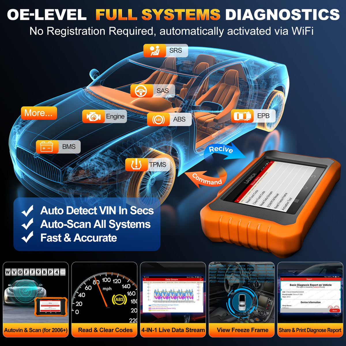 2026 LAUNCH Creader Elite V2.0 suitable for Toyota Lexus bidirectional diagnostic tool OBD2 free updates