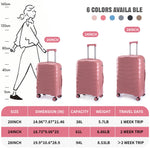 Elegant pink luggage set: 20/24/28 inch hard-shell suitcases for modern travelers, durable trolley luggage with spinner wheels