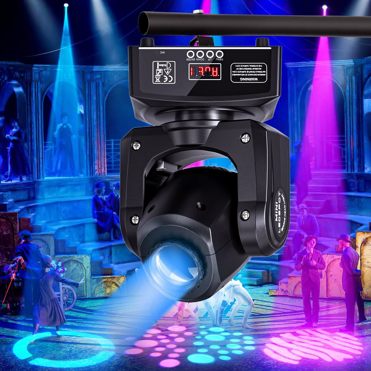 U`King 30W RGBW LED black Stage Licht Gobo Beam Shaking Head Led DJ Stage Licht for Disco KTV wedding Lamp