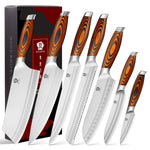 WILDMOK professional 7-piece chef knife set for home and professional kitchens, German steel, knives with sharp blades