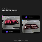 AKD tail light for VW Passat B7 LED tail light 2012-2015 LED DRL brake reverse light Accessories modified