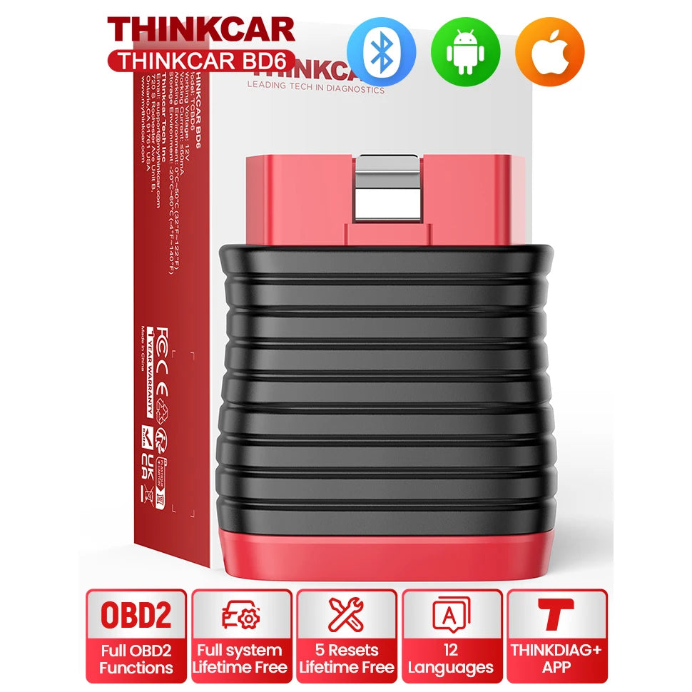 THINKCAR BD6 OBD2 Scanner Full system Car diagnostics 5 Reset Services Diagnostic Tool Auto Codes Read & Wissen Autoscan tool