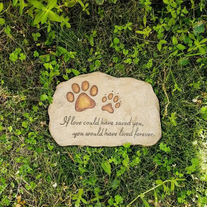 resin durable hand-painted pet memorial stone With paw print design For Use outdoors Ter Herdenking Of Overleden Honden