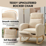Modern rocking chair Teddy upholstered comfortable Rocker armchair footrest side pocket living room