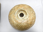 Handmade Chinese woven bamboo pendant light for farmhouse-style music restaurant, small living room or tea house, bamboo E27 pendant light