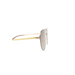 Eris Handle UV400 Unisex Sunglasses Lightweight Vierkant Modieus Montuur gold Transparent colored Lens Lichtblauw/brown/orange Logo