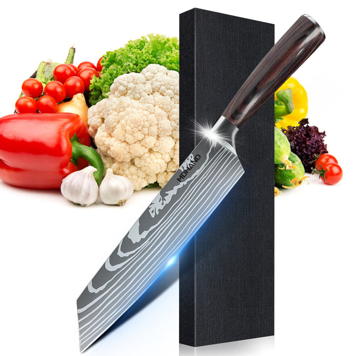 Wooden handle, lightweight and agile, 7Cr17 stainless steel knife sheath, gift box, kitchen knives