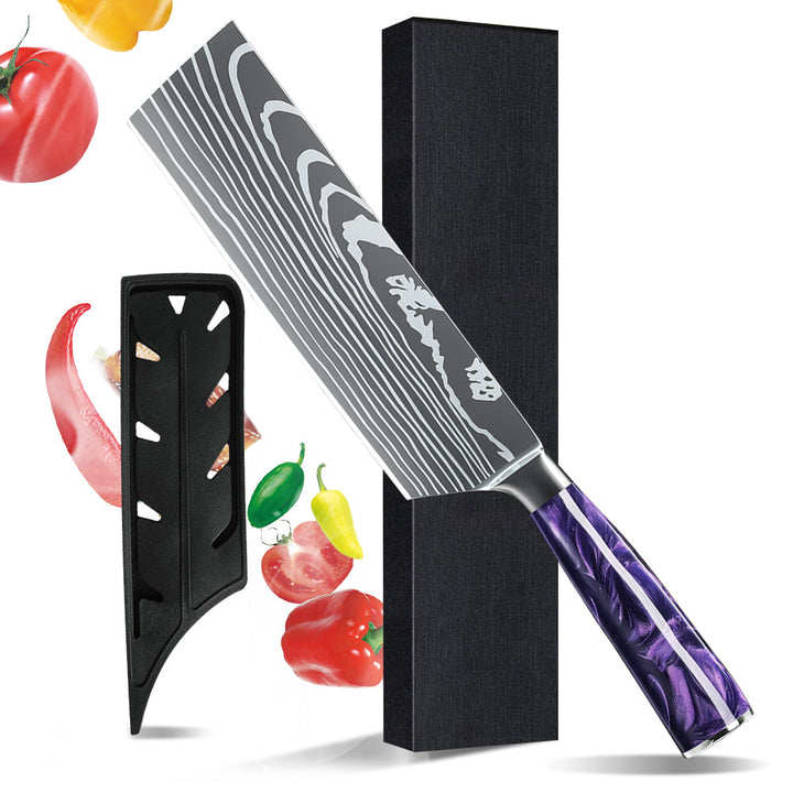 7 Inch Cleaver Kitchen knife Stainless steel Groentehakkoks Knife Ultrascherpe Kookmessen For Restaurant, Geschenkdoos