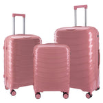 Elegant pink luggage set: 20/24/28 inch hard-shell suitcases for modern travelers, durable trolley luggage with spinner wheels