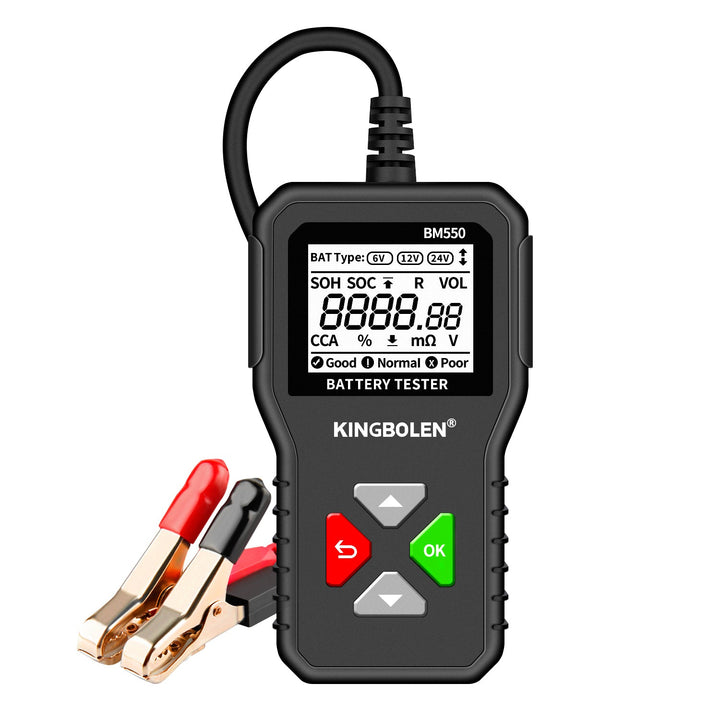 USA EU Warehouse battery tester tool KINGBOLEN BM550 6V 12V 24V Car Diagnostics tool 100-2000 CCA tester 2Ah-220Ah