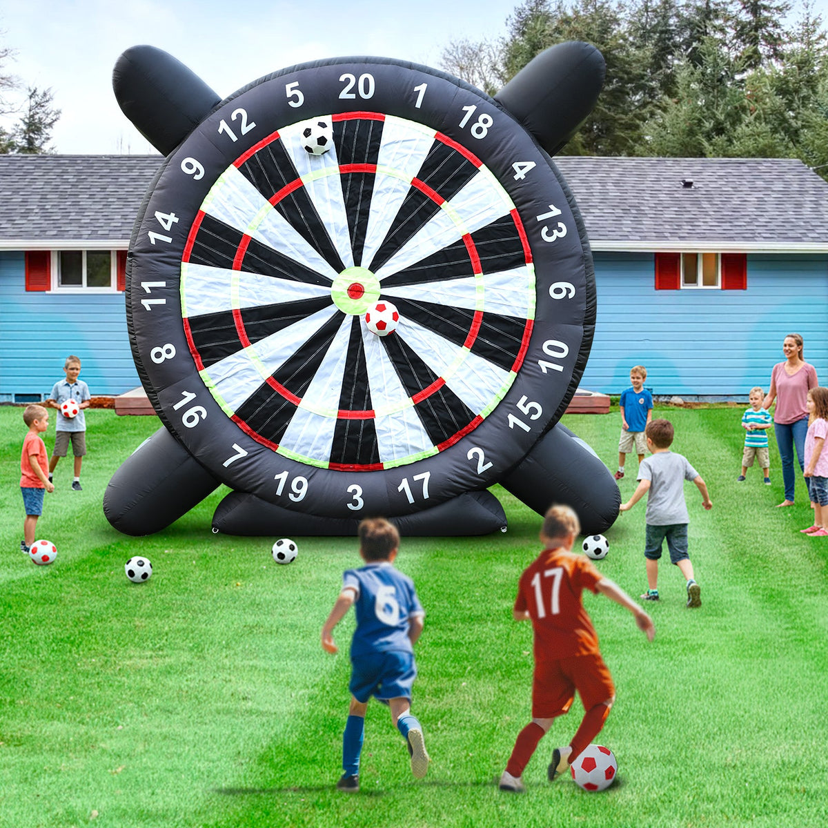 commercial inflatable voetbal dartboard for adults and kids, voetbalwedstrijd game, outdoor, achtertuin, inflatable voetbal dartboard