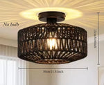 Handgeweven Ceiling light modern Rotan Plafondverlichtingsarmaturen Opbouwlicht For Bedroom kitchen Rotan Lamp
