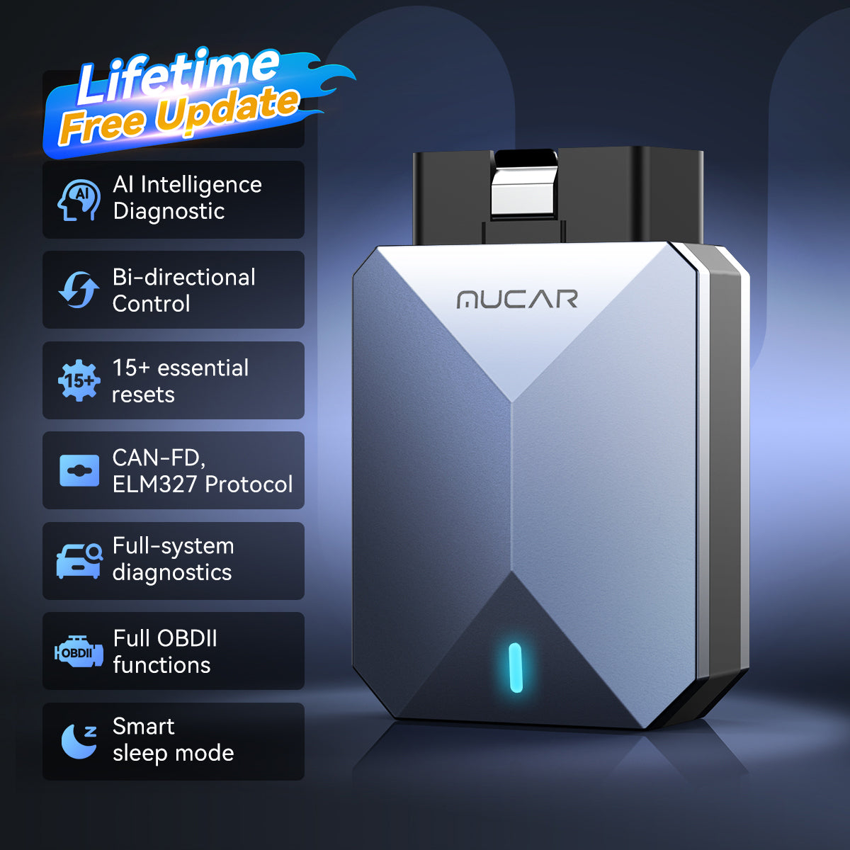 lifetime free update MUCAR BT200 Max OBD2 scanner CAN FD Bidirectional Control 15 Reset full system Diagnostics Tool for all Car's