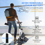TopMate ES35P 3-wheel electric folding scooter with backrest, removable 36V battery, reverse gear for adults, suitable for commuting