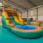 21x9x12FT commercial PVC children's party inflatable slides outdoor garden inflatable water slide with pool