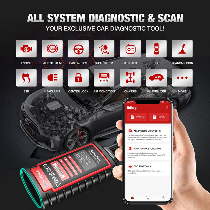 Ediag Plus Obd2 Diagnostic toolsscanner With CAN-FD Protocol ECU codingscode reader 1 Year free